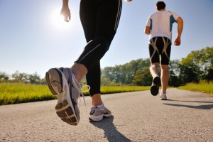 Running course à pieds en couple